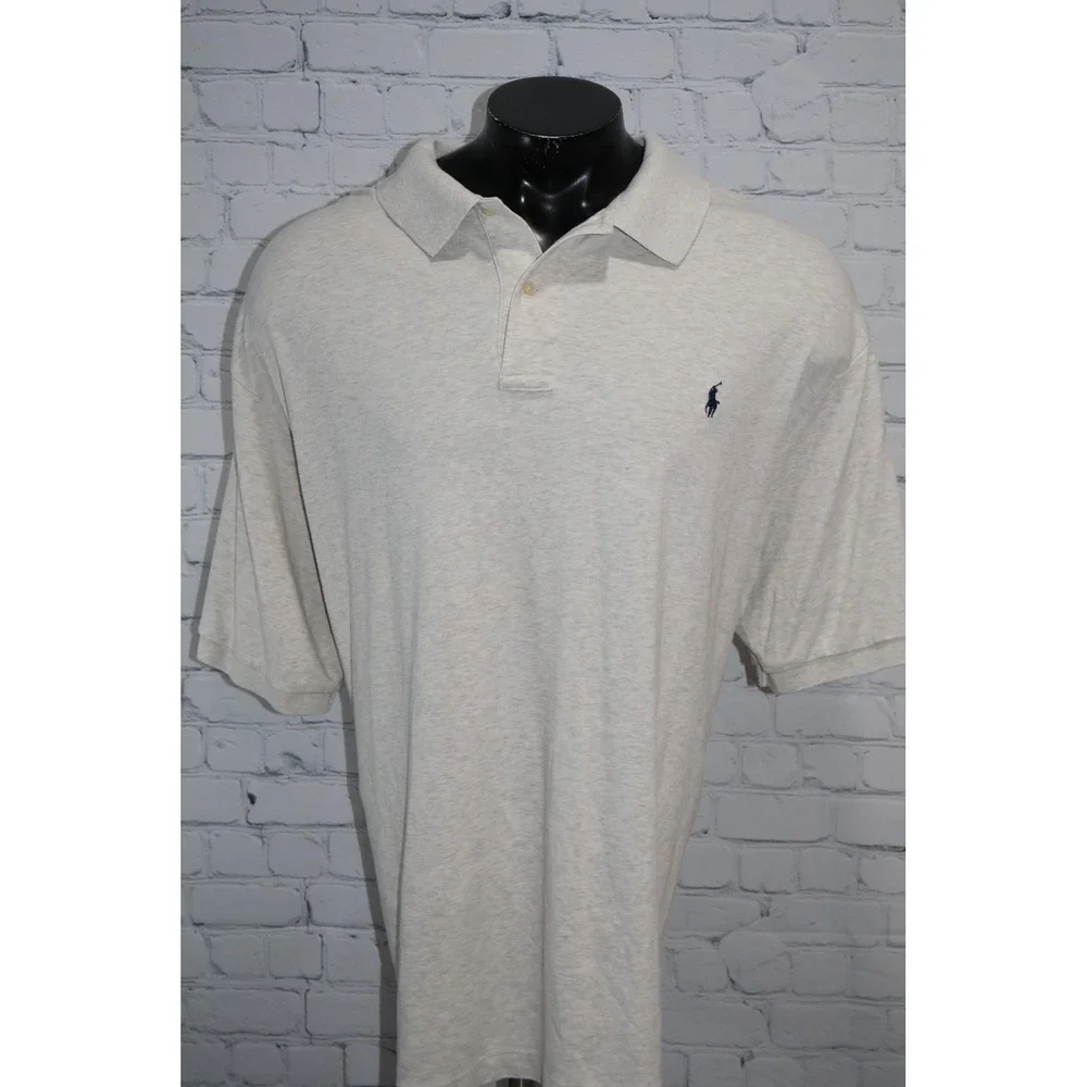 Polo Ralph Lauren Polo Golf Shirt Mens 4XB BIG Heather Gray Pony Logo